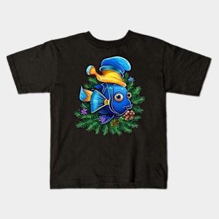 Blue Tang Christmas Kids T-Shirt